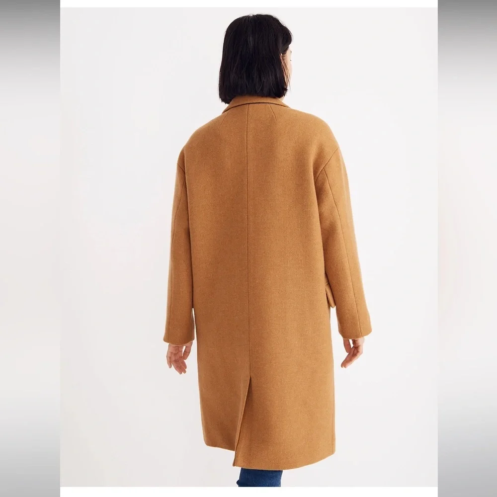 Madewell Haydon Wool Cashmere Top Car Coat Insuluxe Heather Toffee Womens Large - Picture 5 of 12